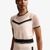 womens nike sportswear chill knit crop top (chalk)