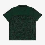 mens malbon x keith haring printed polo (green)