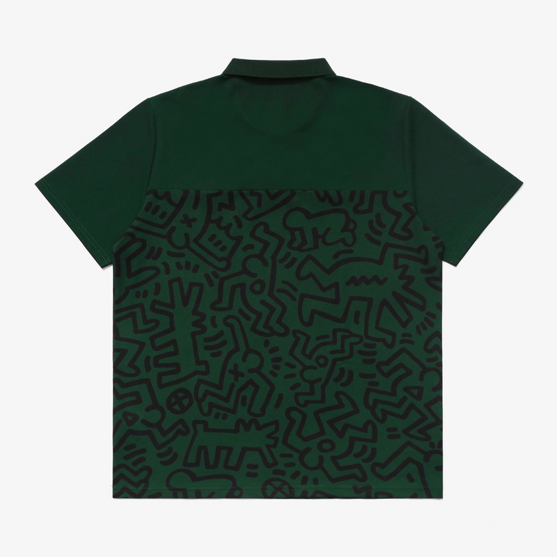 mens malbon x keith haring printed polo (green)