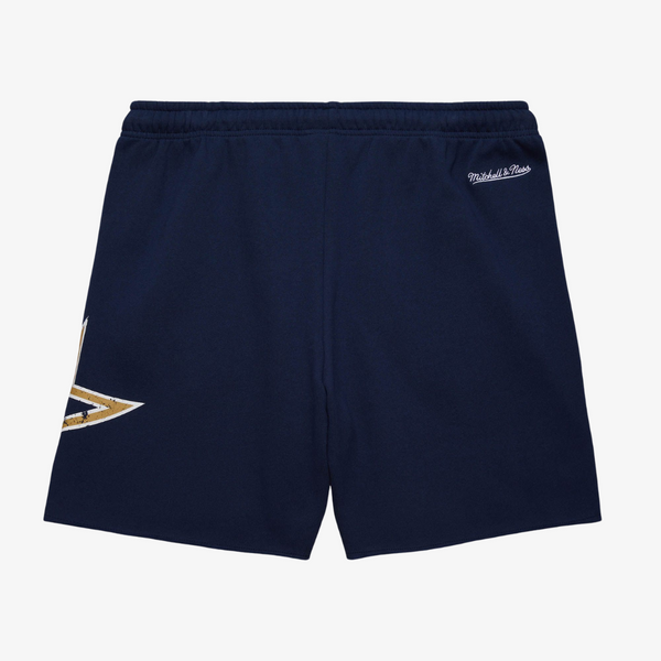mens mitchell & ness houston astros postgame vintage logos fleece shorts (navy)