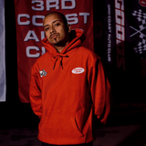 mens pg auto club pullover hoodie "flag" (red)