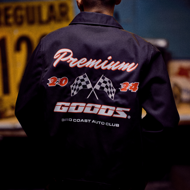 mens dickies x pg auto club work jacket "parts & service" (black)