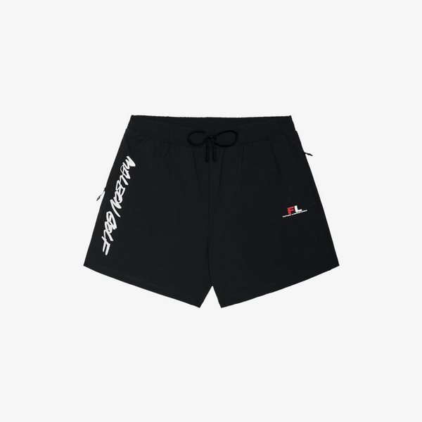 mens malbon x futura tag tech short (black)