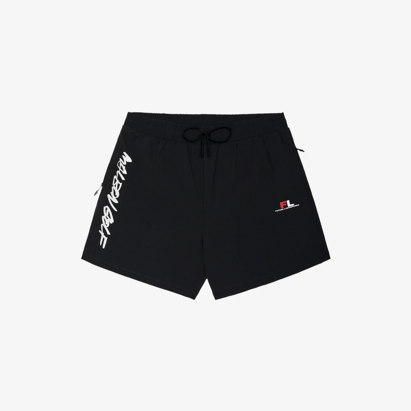 mens malbon x futura tag tech short (black)