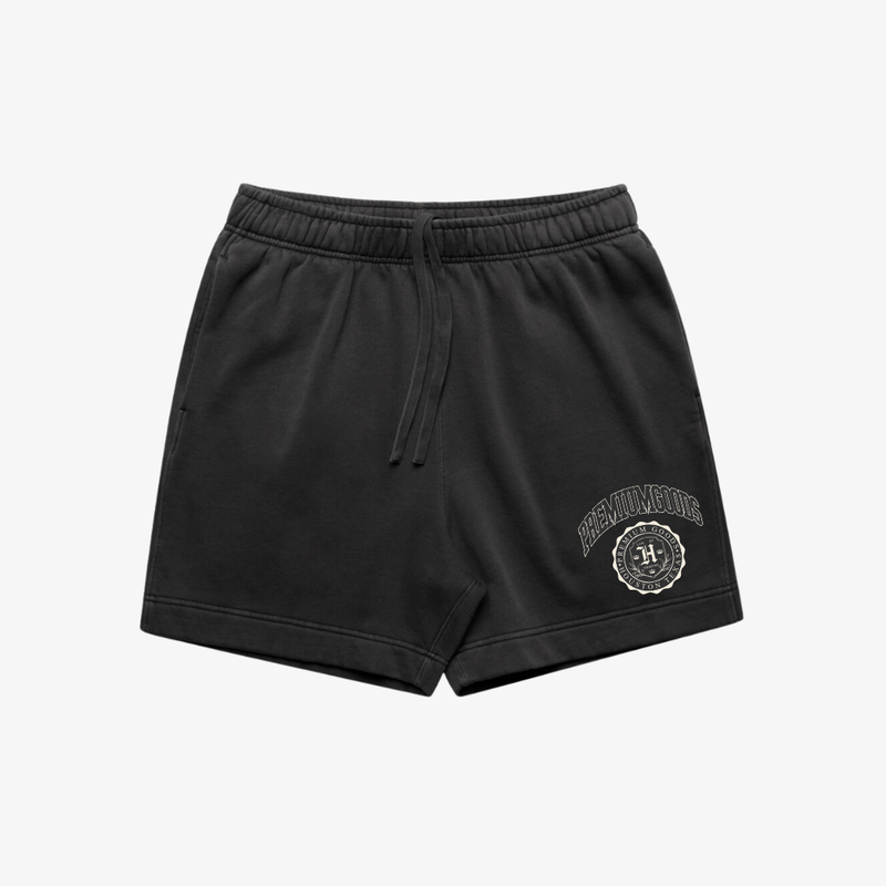 mens premiumgoods. faded sweat shorts “crest” (graphite)