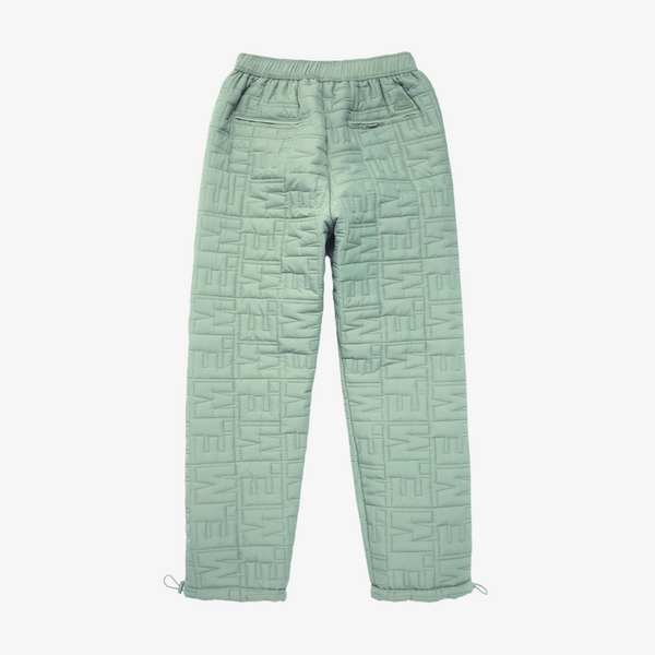 womens melody ehsani quilted puff tech pants (sage green)