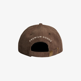 mens premiumgoods. corduroy strap back cap “monogram” (walnut)