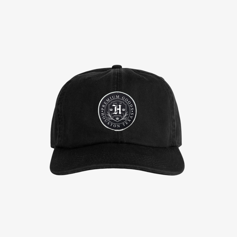 mens premiumgoods. strap back cap “crest” (black)