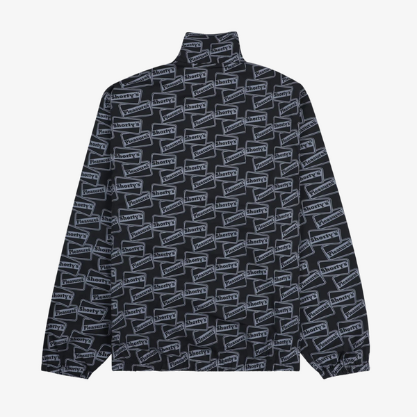 mens pleasures x shorty's reflective track jacket (black)