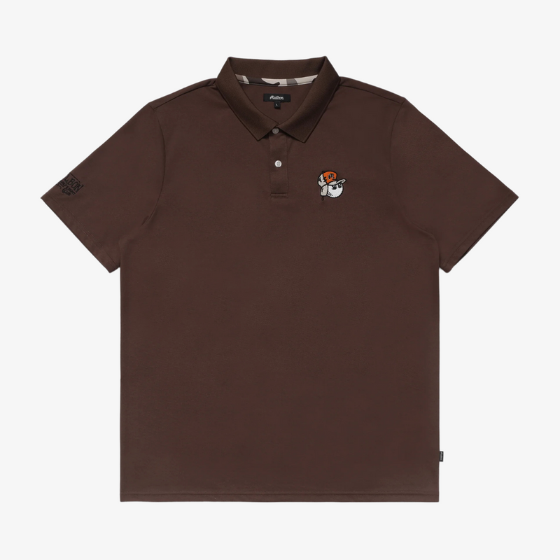 mens malbon golf fudd buckets performance pique polo (brown)