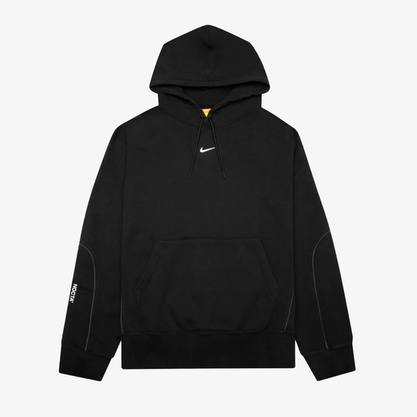 mens nike nocta fleece hoodie (black/white)