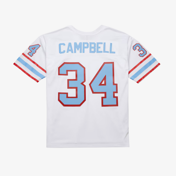 mens mitchell and ness earl campbell oilers jersey (white)