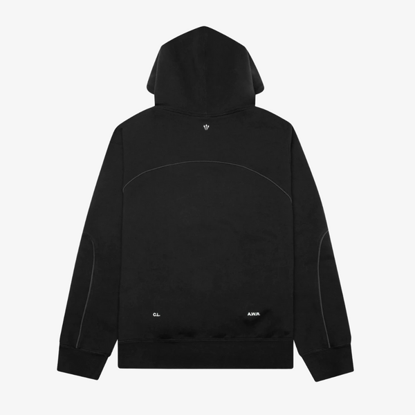 mens nike nocta fleece hoodie (black/white)