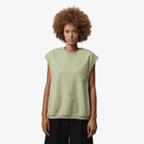 womens jordan flight fleece vest (olive aura/lawn)