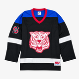 mens nike sportswear club varsity jersey (black/old royal/sail/university red)