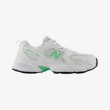 gradeschool new balance 530 (white/green)