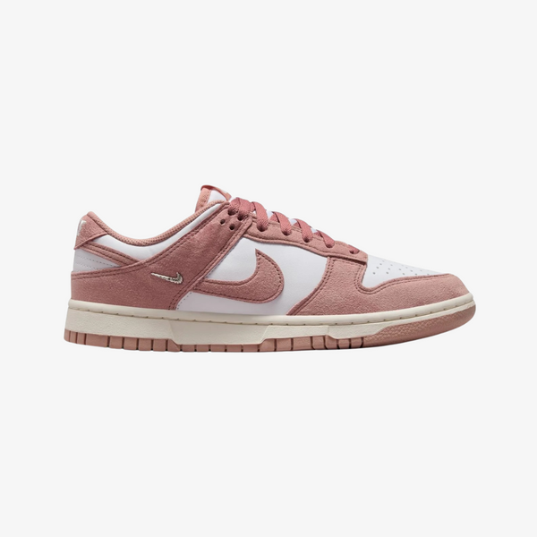 womens nike dunk low (white/particle pink)