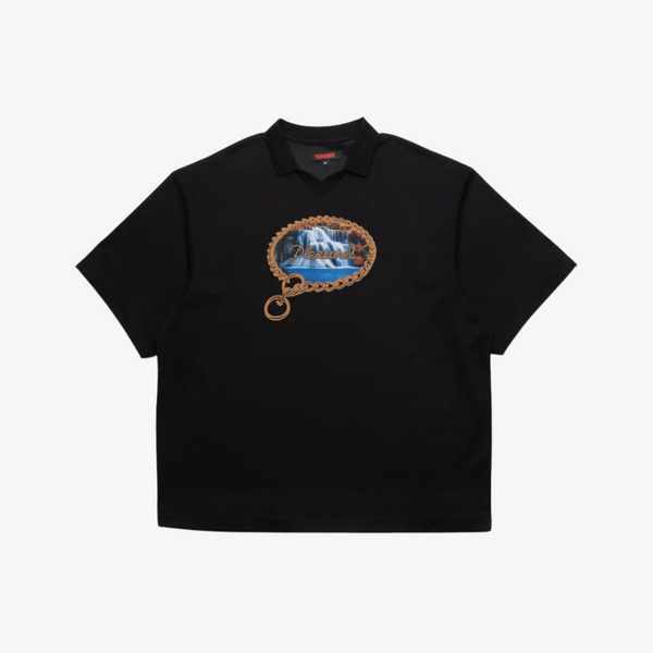 mens pleasures submission boxy polo (black)