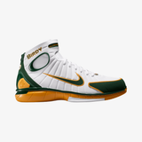 mens nike air zoom huarache (white/deep forest-canyon gold)