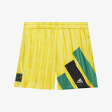 mens adidas x brain dead football short (bold gold)