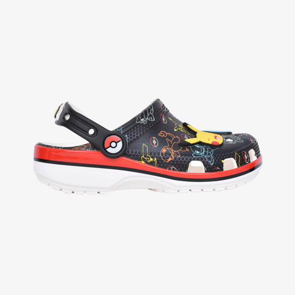 mens crocs x pokemon print classic clog (black)