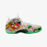 mens nike air foamposite one premium (white/lt poison green)