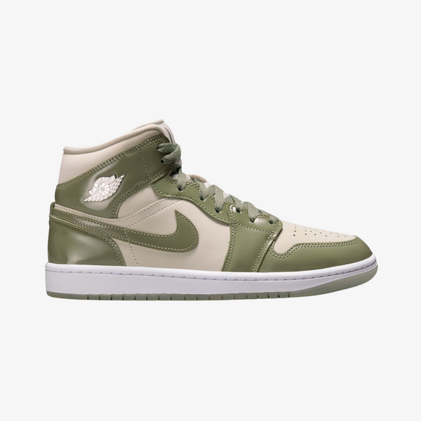 womens jordan 1 mid se (sea glass/ oil green)