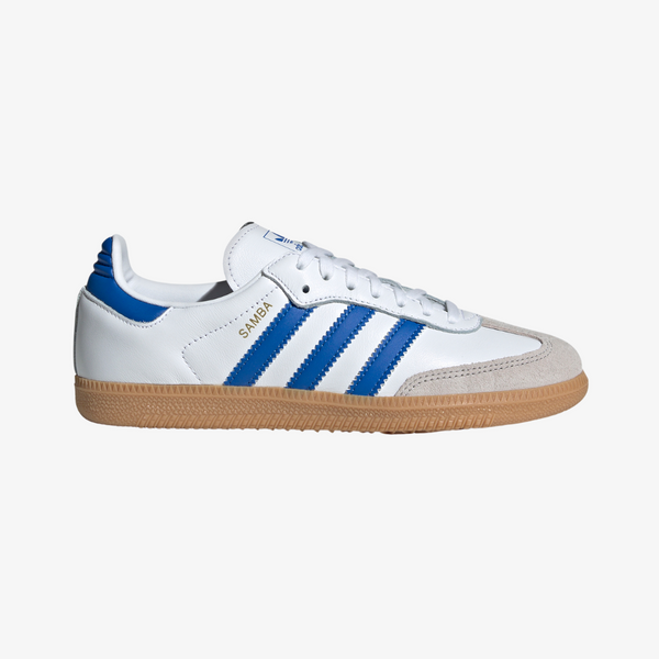 gradeschool adidas samba (white/blue)