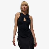 womens x jordan tela tank top (black)