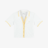 womens sergio tacchini idalia cropped polo (brilliant white)