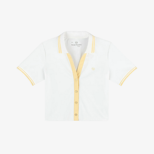 womens sergio tacchini idalia cropped polo (brilliant white)