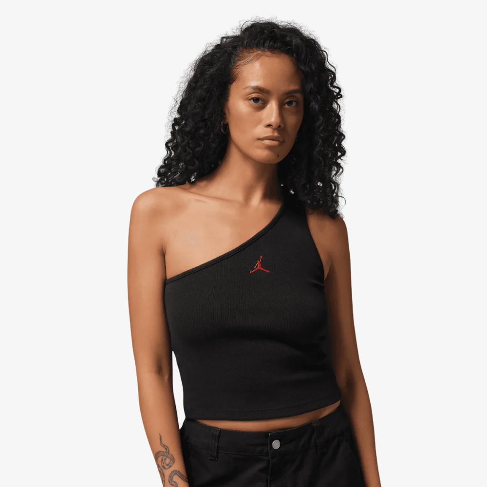 womens jordan asymmetrical tank top (black/red) – Premium Goods