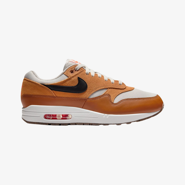 mens nike air max 1 (light bone/black/flax)