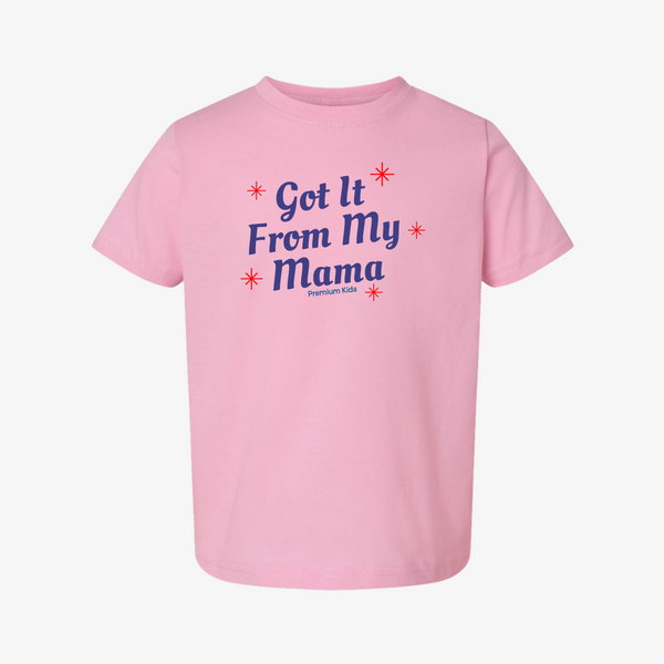 premium kids from my mama s/s tee (pink)