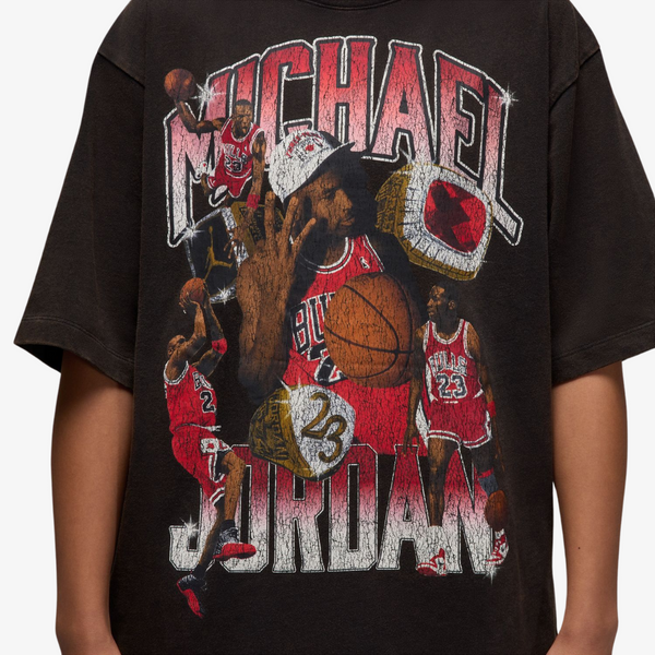 mens jordan flight oversized s/s tee (black)