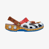 toddler crocs x disney pixar's toy story woody classic clog (blue jean)