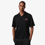 mens jordan brooklyn bowling shirt (black/infrared 23)