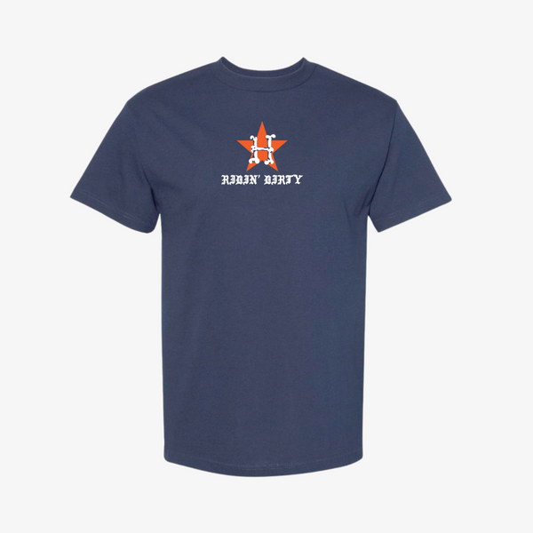 mens ridin' dirty bury me s/s tee (washed navy)