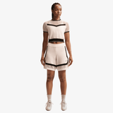 womens nike sportswear chill knit mid rise short (chalk)