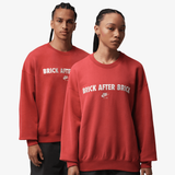 mens jordan bike air x nigel sylvester fleece crew-neck sweatshirt (cinnabar)