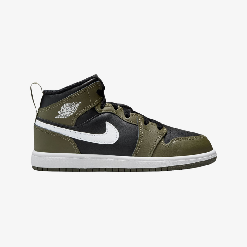 preschool jordan 1 mid (black/olive)