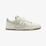 womens nike dunk low (sail/metallic silver-mink brown)