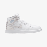 mens jordan 1 mid se (white/field silver)