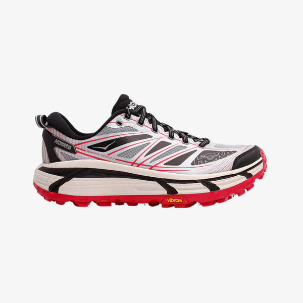 mens hoka mafate speed 2 (grey/red/black)