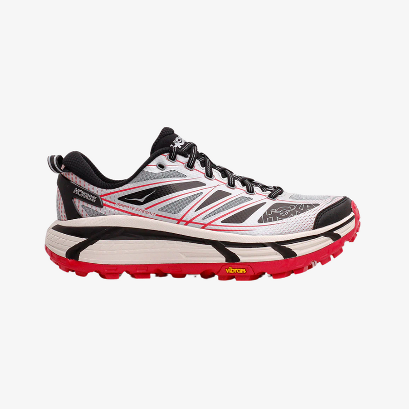 mens hoka mafate speed 2 (grey/red/black)