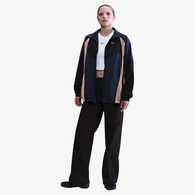 womens nike sportswear oversized track jacket (midnight navy)