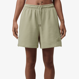 womens jordan flight fleece shorts (ivory green)