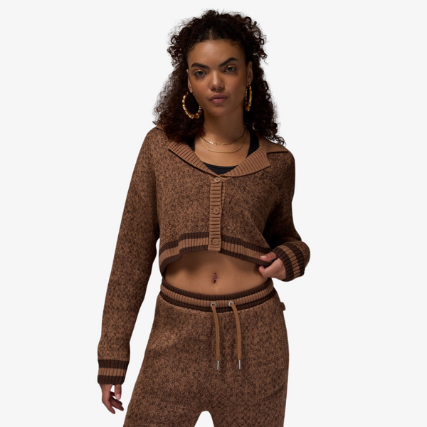 womens jordan knit shirt (brown)