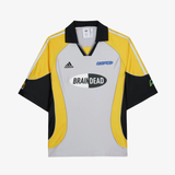 mens adidas x brain dead football jersey (silver metallic)