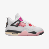 gradeschool jordan 4 retro (off white/fire pink-anthracite)